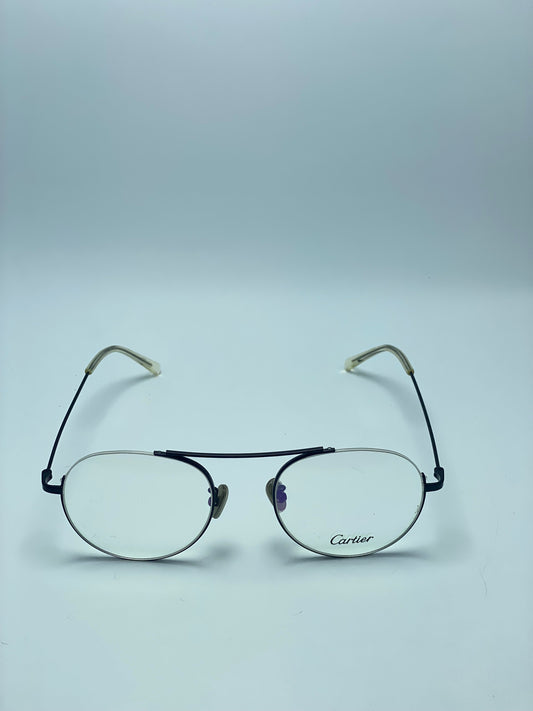 CARTIER ROUNDED DOUBLE BRIDGE METAL FRAME FOR MEN