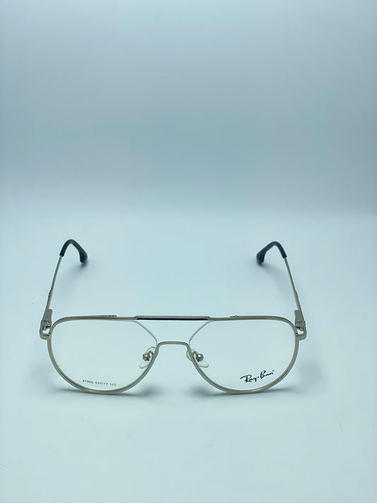 RAY BAN SILVER DOUBLE BRIDGE METAL FRAME FOR MEN