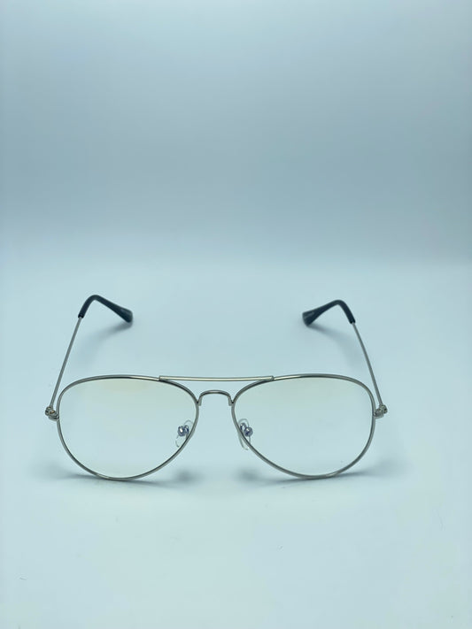 SILVER DOUBLE BRIDGE METAL FRAME FOR MEN