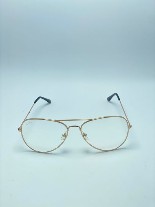 RAY BAN GOLD DOUBLE BRIDGE METAL FRAME FOR MEN
